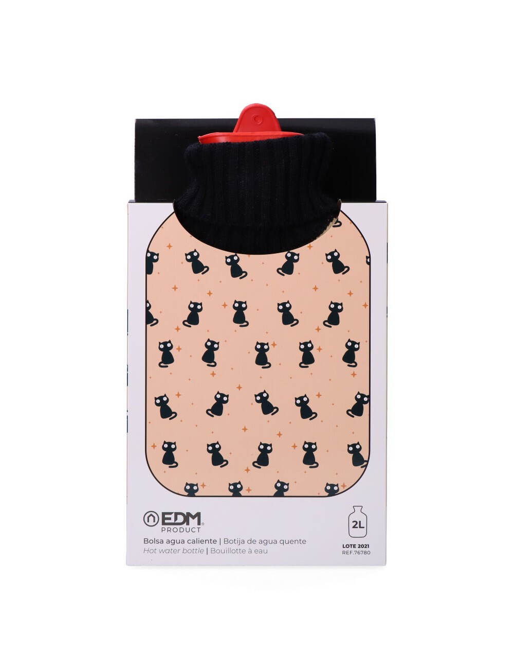 Bolsa de agua caliente 2 l modelo gatos negros