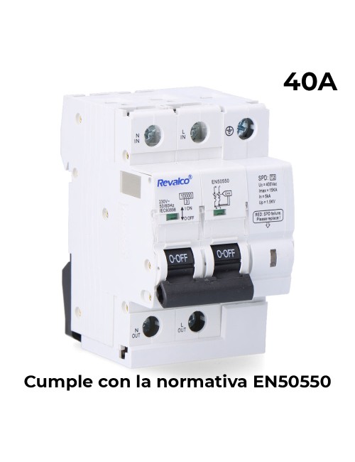 Iga 2p 40a c 10ka - protector de sobretension permanente segun normativa en-50550 y transitorio 5-15ka 275v