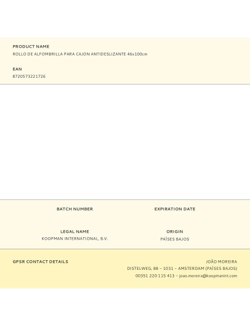 Rollo de alfombrilla para cajón antideslizante 46 x 100 cm