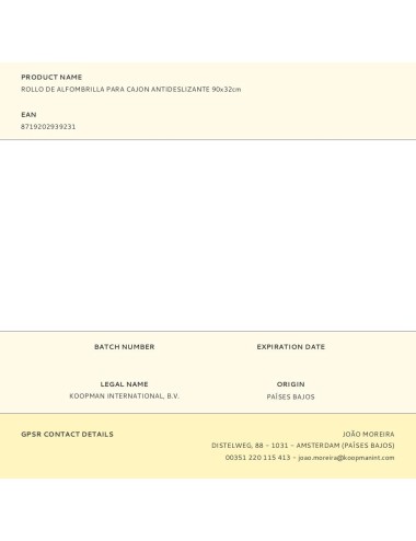 Rollo de alfombrilla para cajón antideslizante 90 x 32 cm