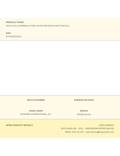 Rollo de alfombrilla para cajón antideslizante 90 x 32 cm