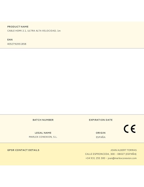 Cable hdmi 2.1, ultra alta velocidad, 1m