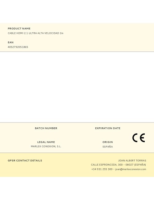 Cable hdmi 2.1 ultra alta velocidad 2m