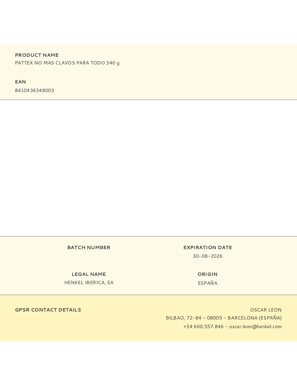 Pattex no mas clavos para todo 340 g