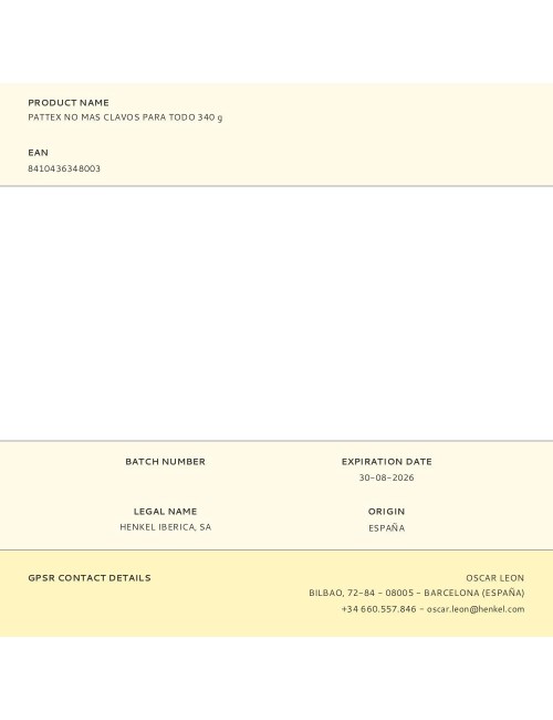 Pattex no mas clavos para todo 340 g