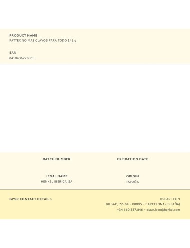 Pattex no mas clavos para todo 142 g