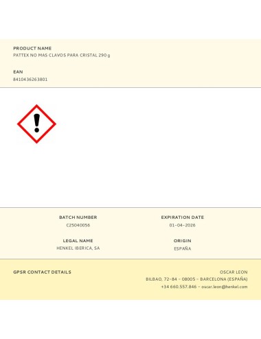 No mas clavos para cristal 290 g