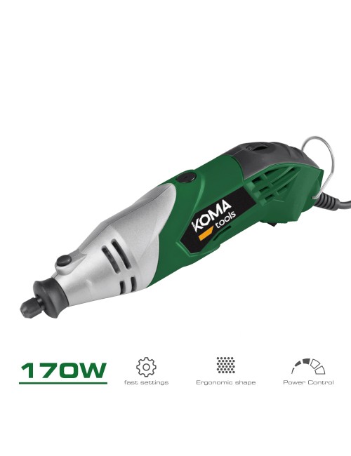 Herramienta multiusos rotativa 170w + 41 tipos de accesorio (190 piezas en total) 23,5 x 7 cm