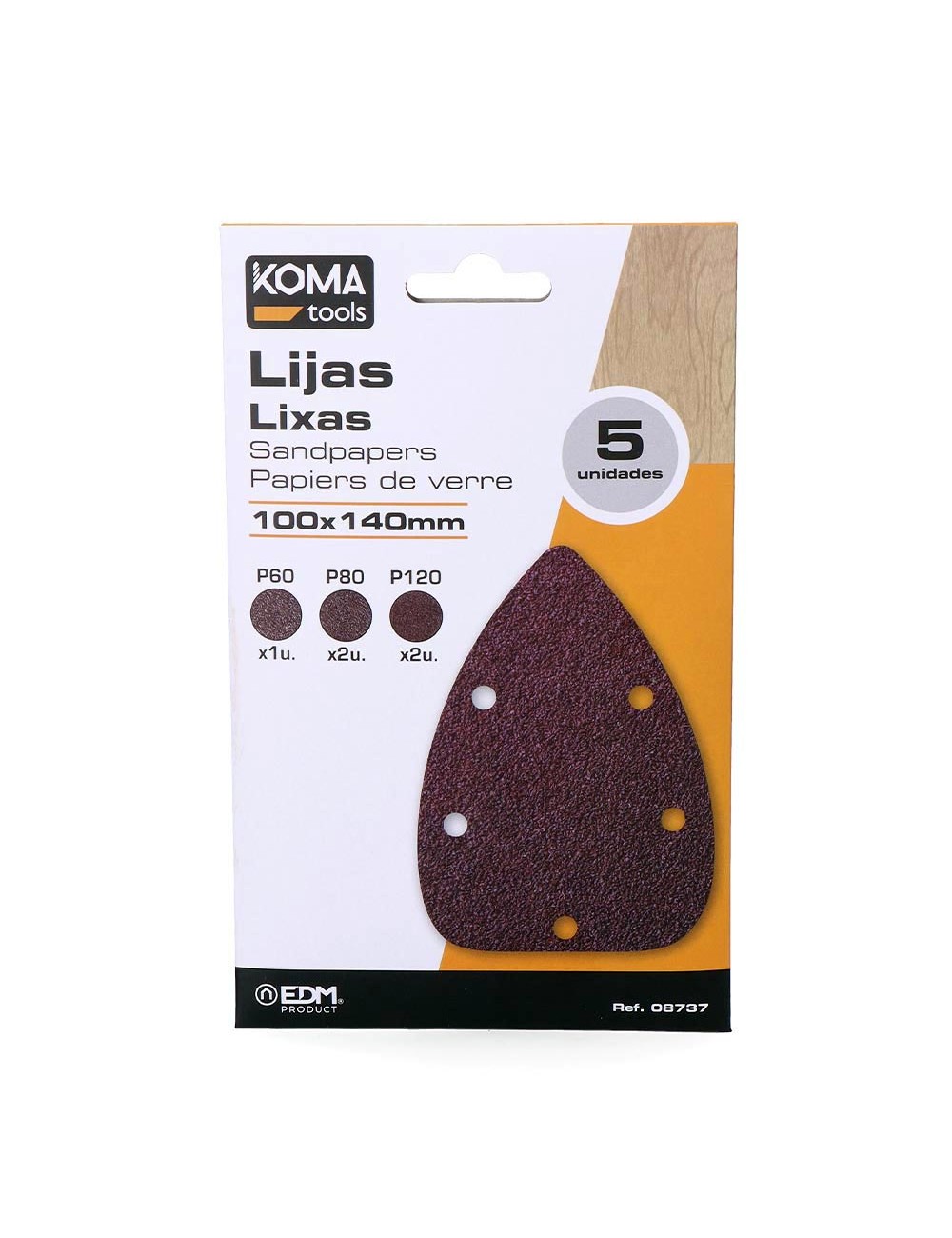 Lijas para lijadora tipo mouse 08707, set 5 uds