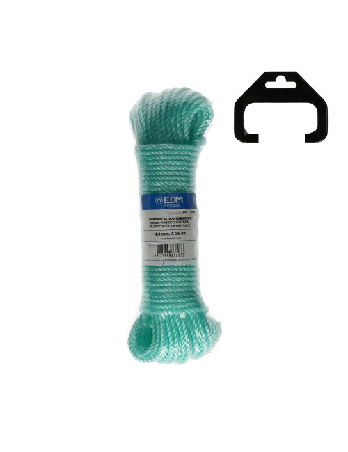 Cordón de plástico verde, calibre 4 mm x 25 m