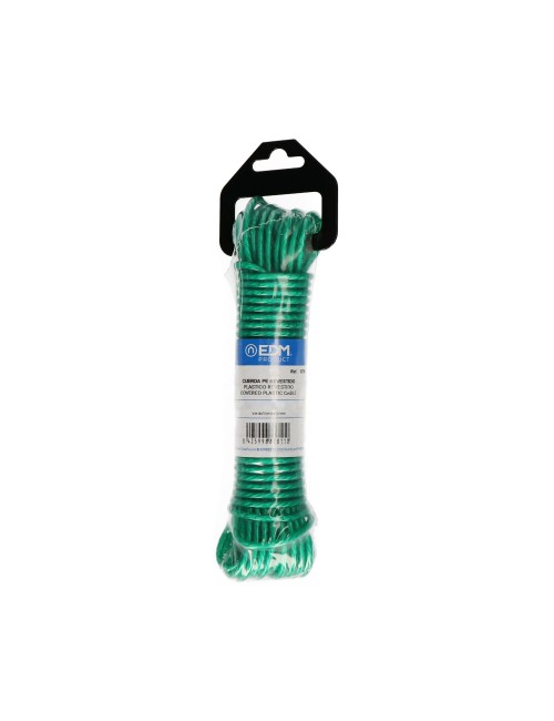 Cuerda plástico verde revestido pvc tendedero 10 m