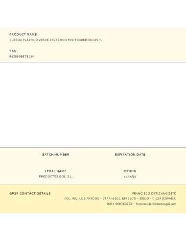 Cuerda plástico verde revestido pvc tendedero 25 m