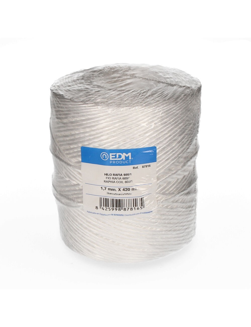 Cordel rafia blanco 600/1 calibre 1,7 mm x 420 m