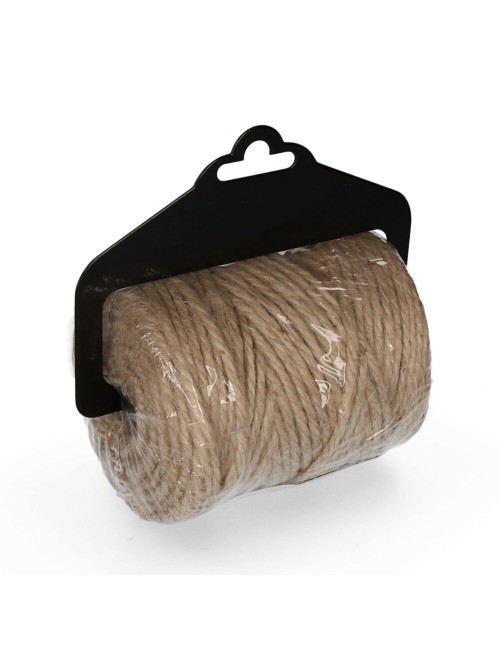 Cordel yute natural 3 cabos calibre 3,5 mm x 60 m