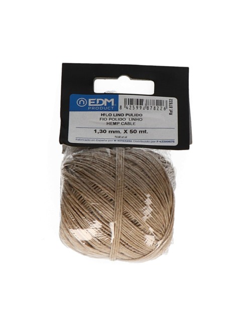Cordel pulido de cañamo calibre 1,3 mm x 50 m