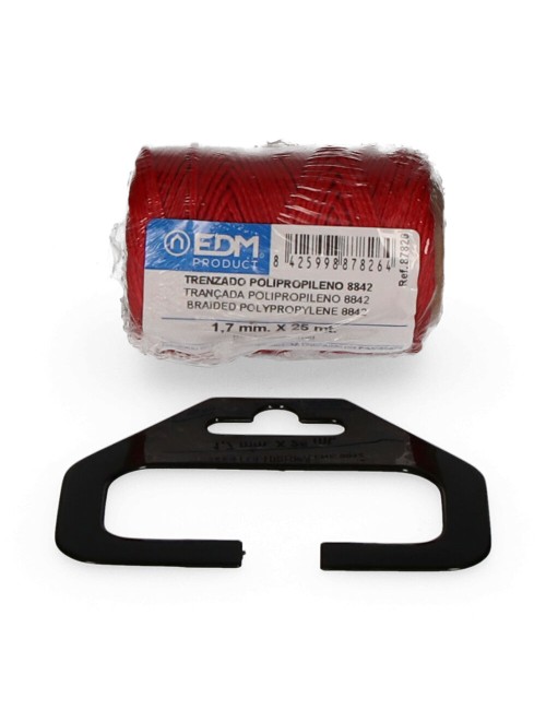 Cordón trenzado polipropileno 8842 rojo, calibre 1,7 mm x 25 m