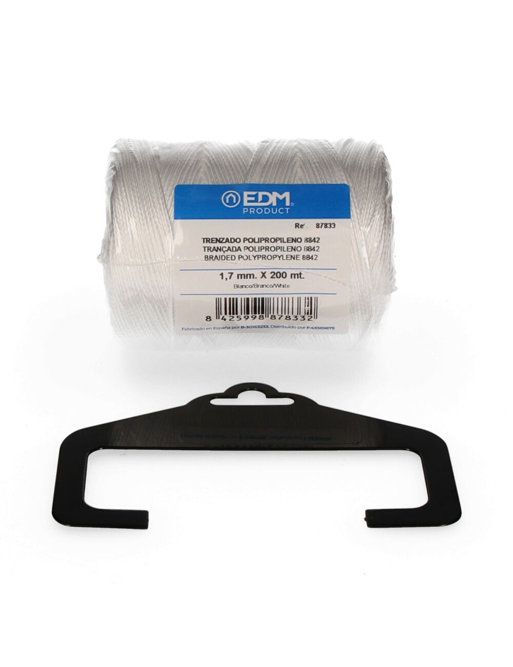 Cordón trenzado polipropileno 8842 blanco, calibre 1,7 mm x 200 m
