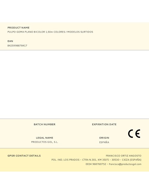 Pulpo goma plano bicolor 1,50m colores / modelos surtidos