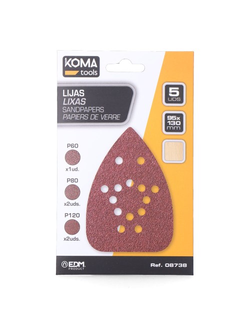 Lijas para lijadora tipo mouse 08753, set 5 uds