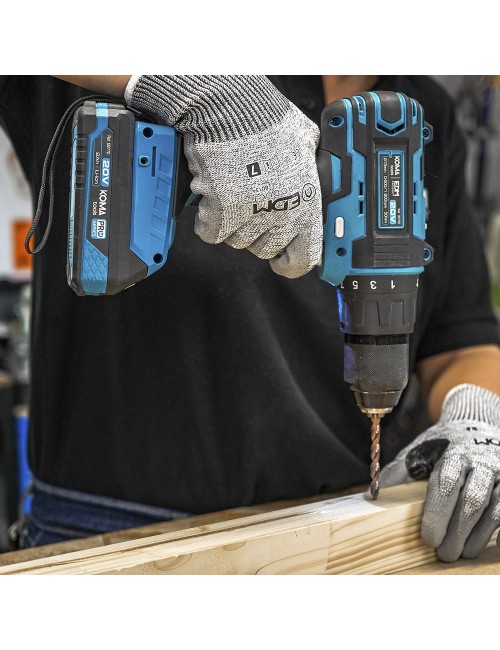 Kit taladro percutor/atornillador 20 v con 2 baterias 2.0a y cargador 22,5 x 20,3 cm pro series