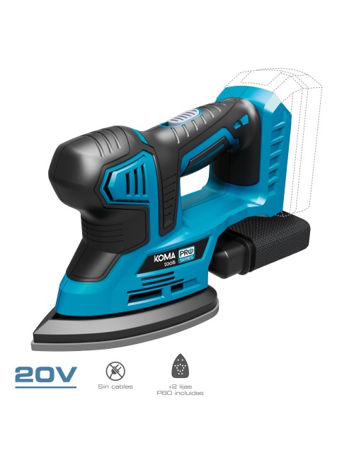 Lijadora tipo mouse 20 v (sin batería ni cargador) 20,4 x 15,5 cm