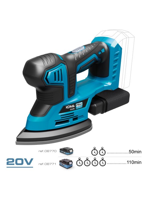 Lijadora tipo mouse 20 v (sin batería ni cargador) 20,4 x 15,5 cm