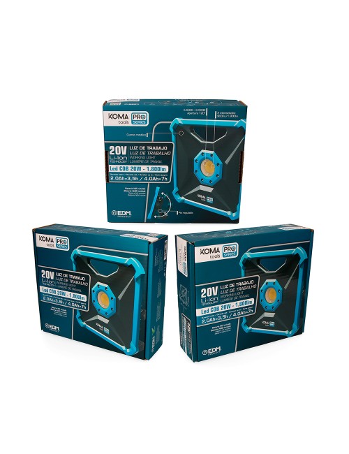 Foco proyector led 20w 1800 lm (sin batería ni cargador) 22,8 x 7 x 22,8 cm