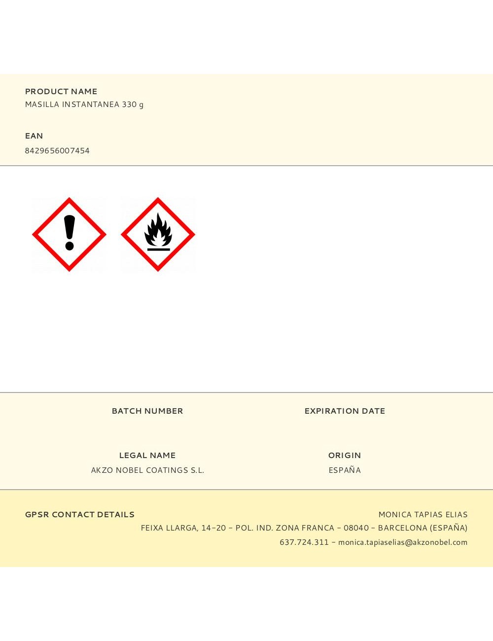Masilla instantanea 330 g