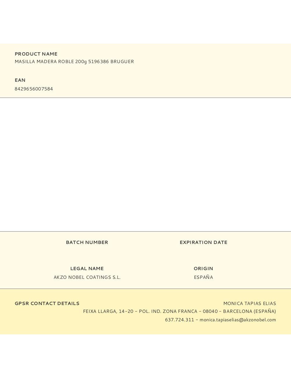 Masilla para madera color roble 200 g