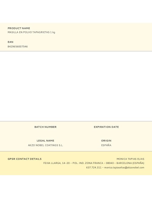 Masilla en polvo tapa grietas 1 kg