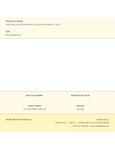 Caja 100 unid. abrazadera l ø15x40mm din/ref l celo