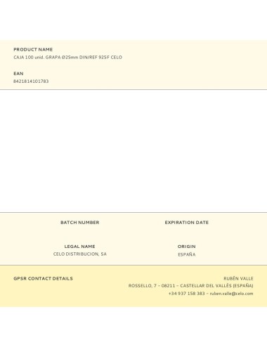Grapa para cable tubular ø25 x 25 mm 925f, metalizado, caja 100 uds