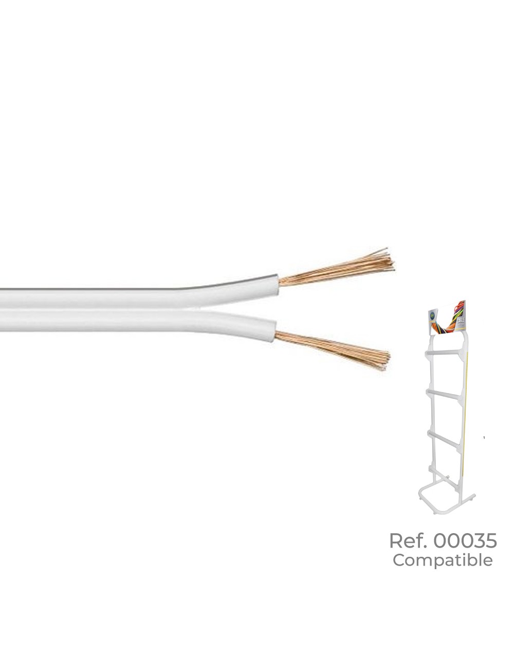 Paralelo blanco y gris 2x1,50mm "audio" euro/m (bobina pequeña ø200x80mm)