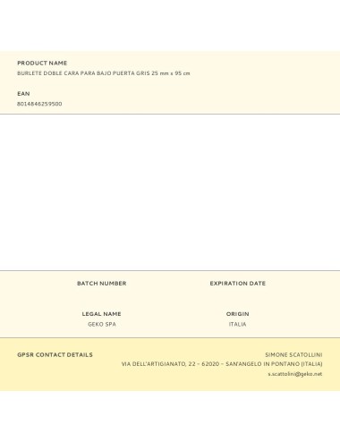 Burlete doble cara para bajo puerta gris 25 mm x 95 cm