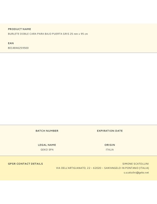 Burlete doble cara para bajo puerta gris 25 mm x 95 cm