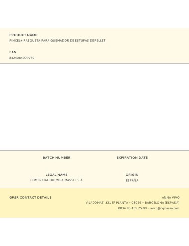 Pincel+ rasqueta para quemador de estufas de pellet