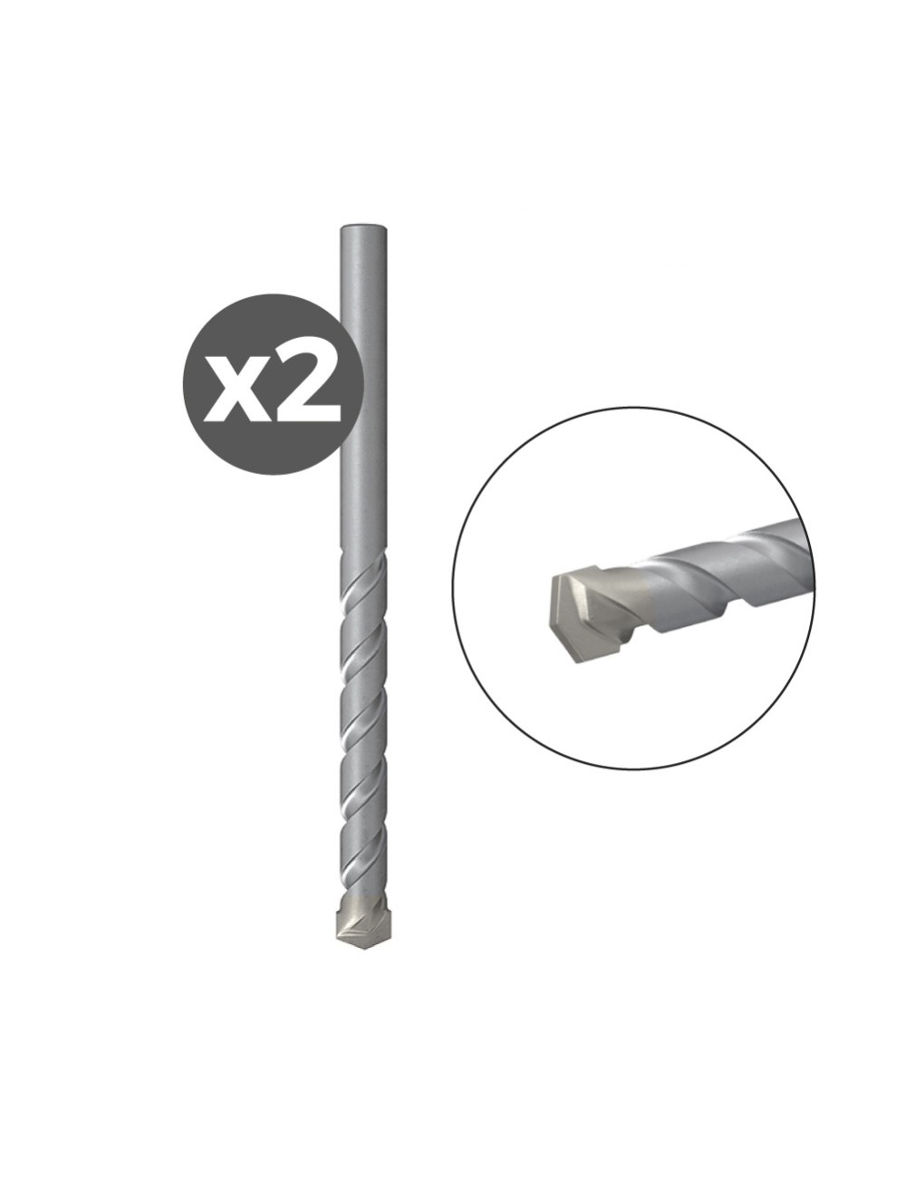 Broca para piedra d-s hm, 2 uds ø3,00 x 30 /60 mm