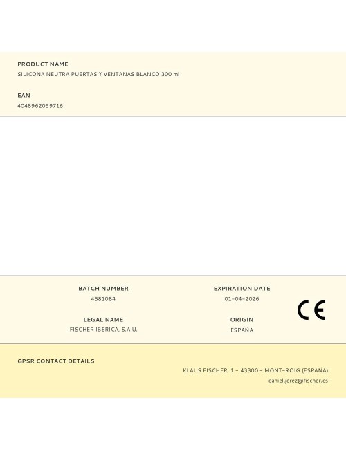 Silicona neutra puertas y ventanas blanco 300 ml