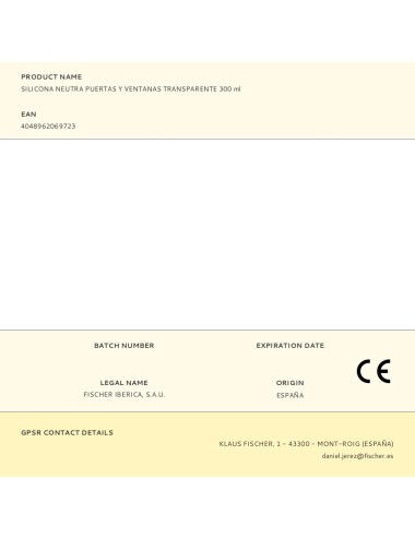 Silicona neutra puertas y ventanas transparente 300 ml
