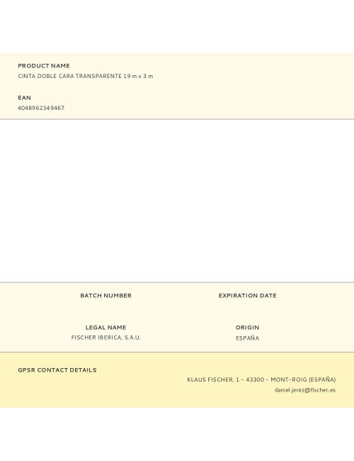 Cinta doble cara transparente 19 mm x 3 m