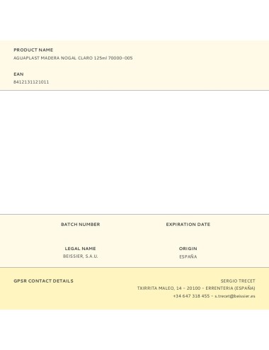 Masilla para madera nogal claro 125 ml