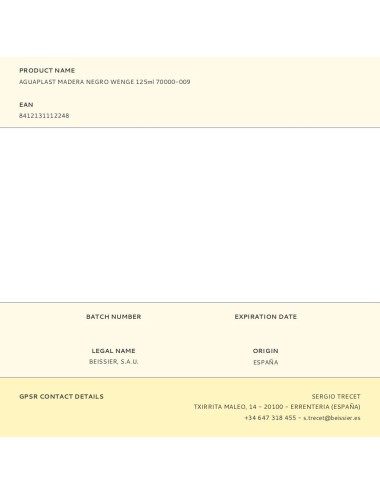 Masilla para madera negro wenge 125 ml