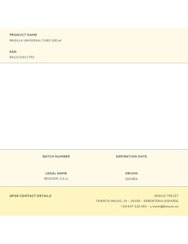 Masilla universal tubo 200 ml