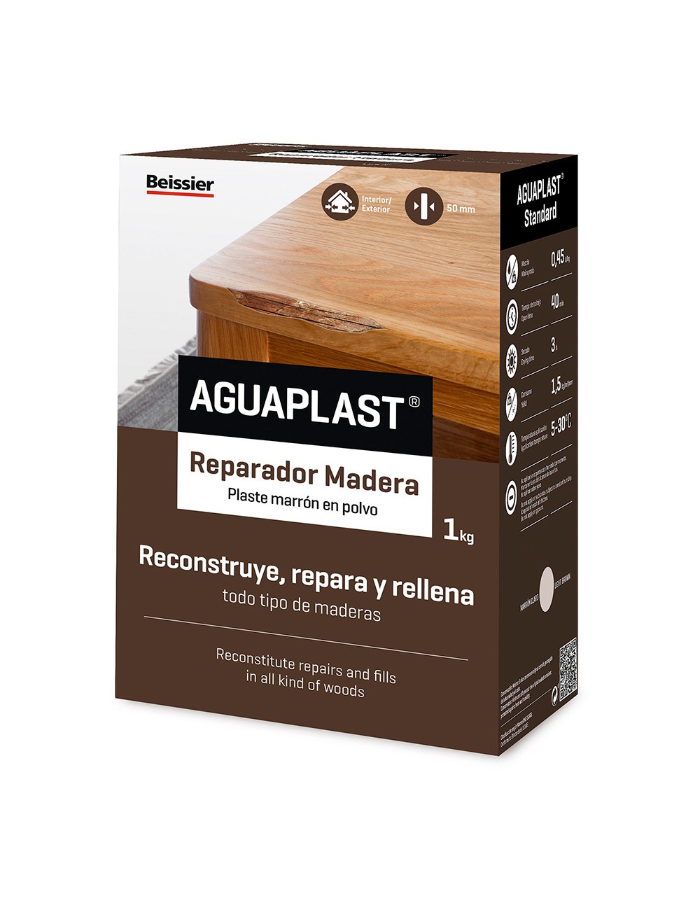 Plaste en polvo reparador madera 1 kg