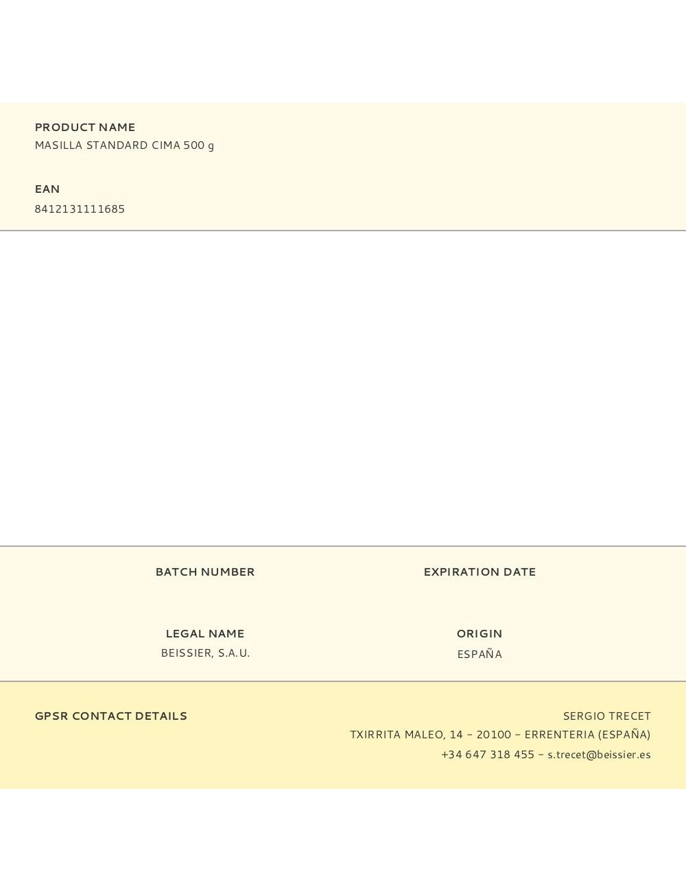Masilla standard cima 500 g
