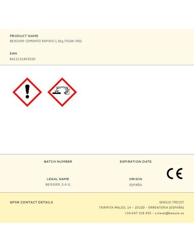 Cemento rápido 1,5 kg