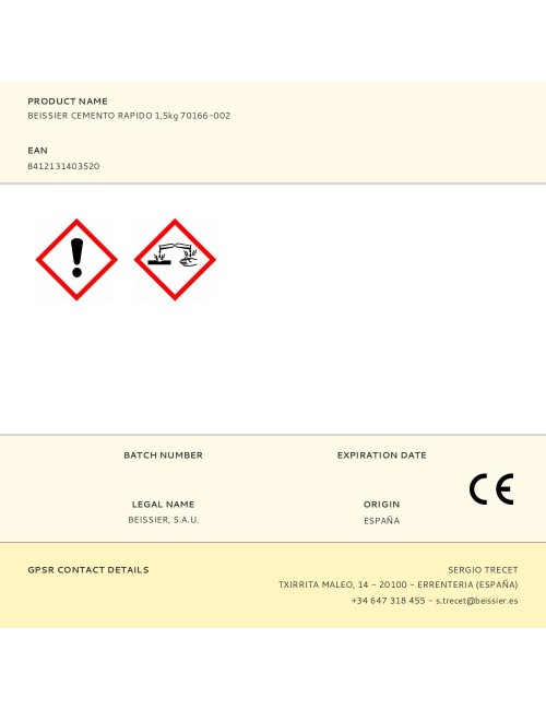 Cemento rápido 1,5 kg