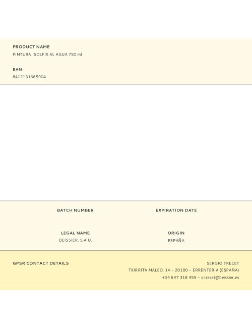 Pintura al agua isolfix anti manchas blanco 750 ml