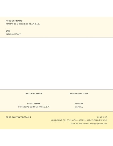 Trampa con cebo roe-trap, 2 uds