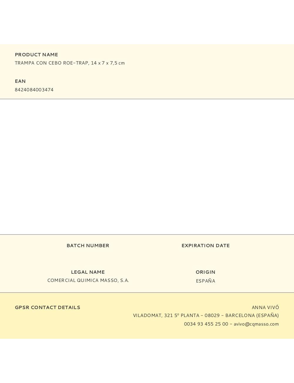 Trampa con cebo roe-trap, 14 x 7 x 7,5 cm